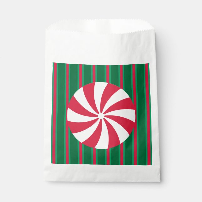 Fun and Fancy Christmas Peppermint Candy Favor Bag (Front)
