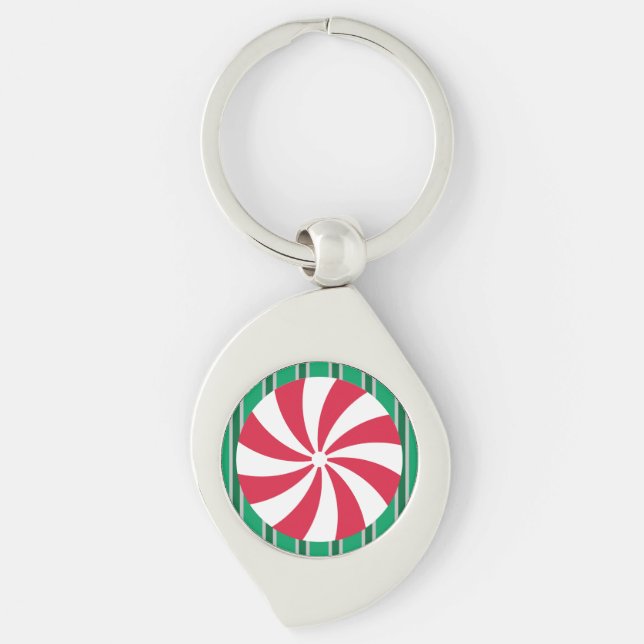 Fun and Fancy Christmas Peppermint Candy Keychain (Front)