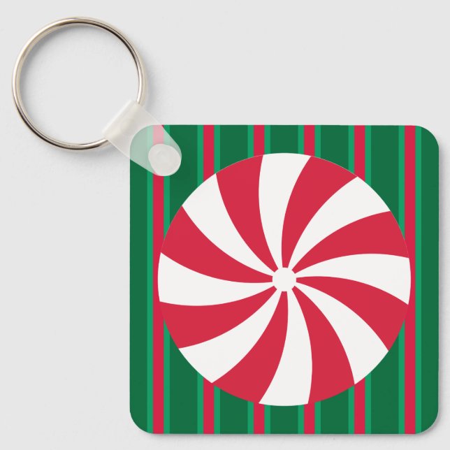 Fun and Fancy Christmas Peppermint Candy Keychain (Front)