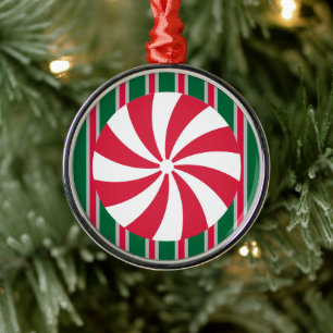 Fun and Fancy Christmas Peppermint Candy Metal Ornament