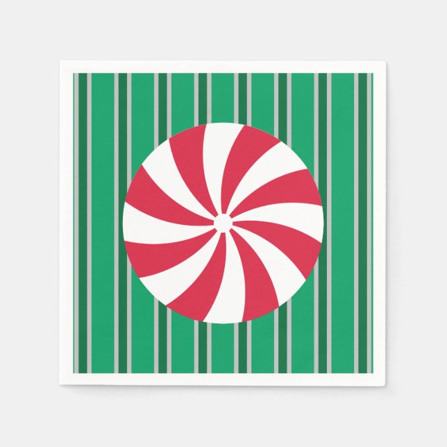 Fun and Fancy Christmas Peppermint Candy Napkins (Front)