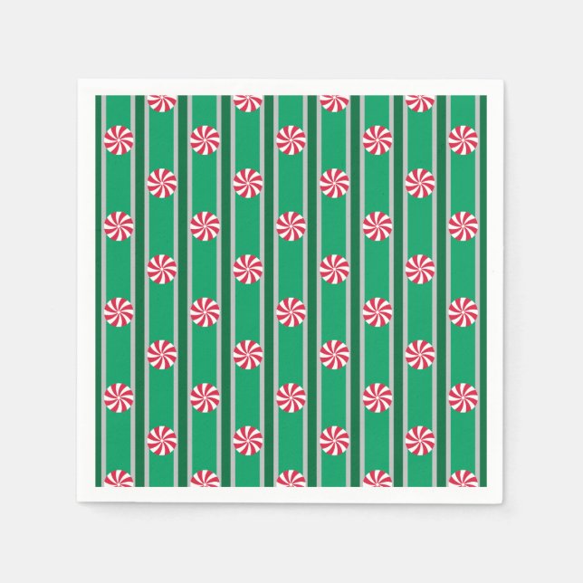 Fun and Fancy Christmas Peppermint Candy Napkins (Front)