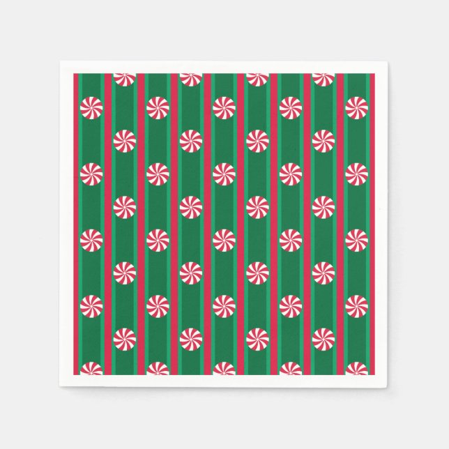 Fun and Fancy Christmas Peppermint Candy Napkins (Front)