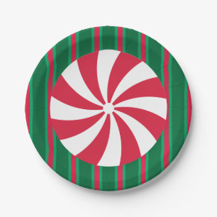 Fun and Fancy Christmas Peppermint Candy Paper Plates