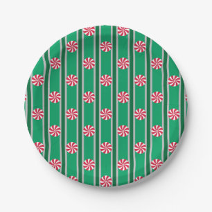Fun and Fancy Christmas Peppermint Candy Paper Plates