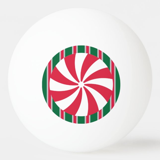 Fun and Fancy Christmas Peppermint Candy Ping Pong Ball (Front)