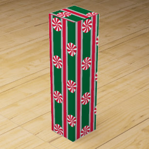 Fun and Fancy Christmas Peppermint Candy Wine Box
