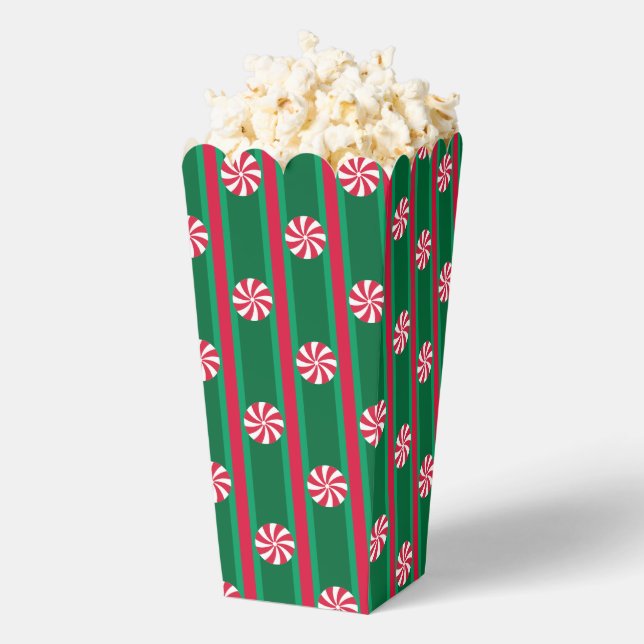 Fun and Fancy Christmas Peppermint Popcorn Favor Boxes (Popped)