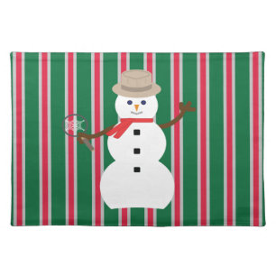 Fun and Fancy Christmas Snowman Detective Cloth Placemat