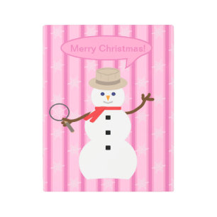 Fun and Fancy Christmas Snowman Detective Metal Print