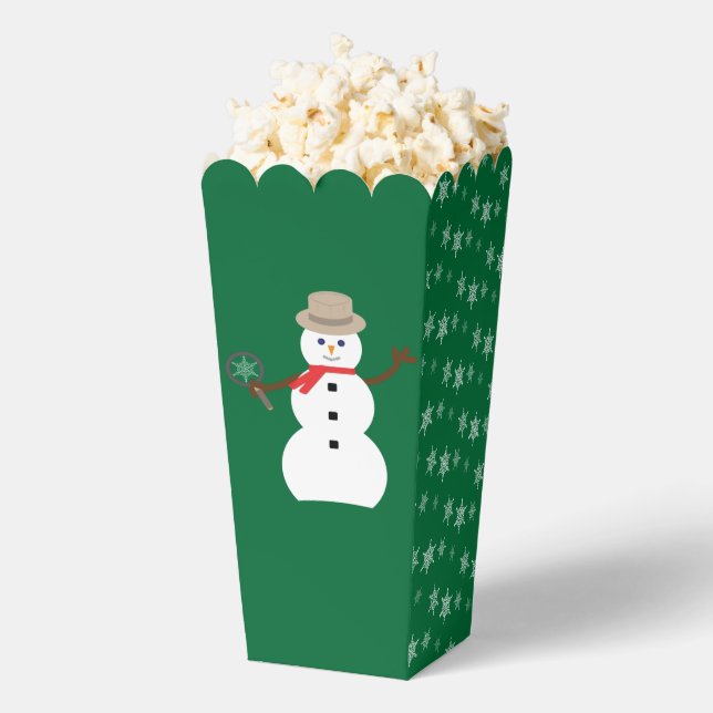 Fun and Fancy Christmas Snowman Detective Popcorn Favor Boxes (Popped)