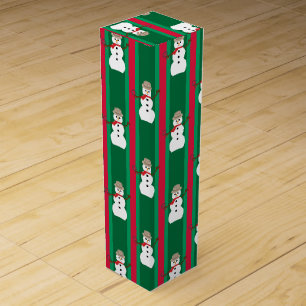 Fun and Fancy Christmas Snowman Detective Wine Box