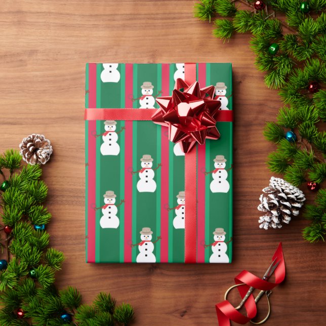 Fun and Fancy Christmas Snowman Detective Wrapping Paper (Holiday Gift)