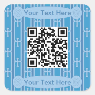 Fun and Fancy Cross QR Code Square Sticker