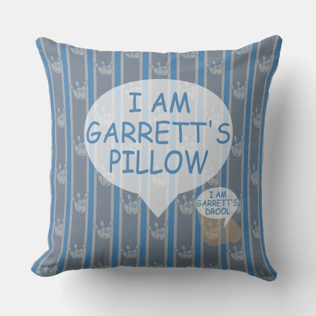 Fun and Fancy Customizable Bowling Throw Pillow (Front)