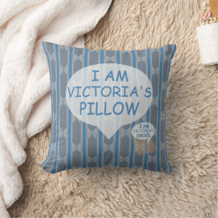 Fun and Fancy Customizable Butterfly Striped Throw Pillow