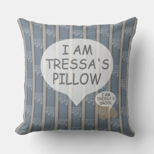 Fun and Fancy Customizable Music Note Striped Throw Pillow