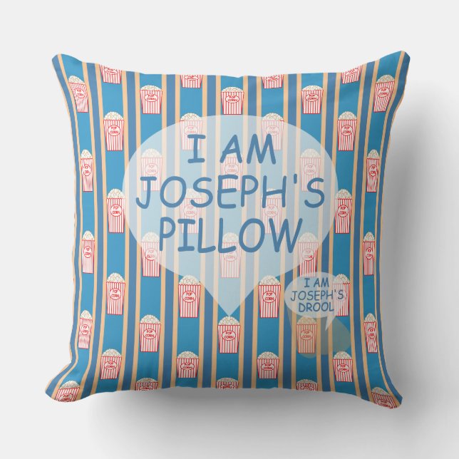 Fun and Fancy Customizable Popcorn Throw Pillow (Front)