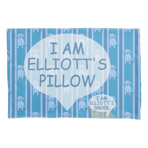 Fun and Fancy Customizable Puppy Striped Pillow Case