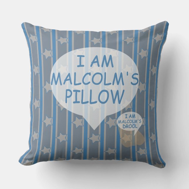 Fun and Fancy Customizable Star Striped Throw Pillow (Front)