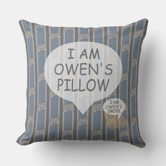 Fun and Fancy Customizable Video Game Controller Throw Pillow (Front)