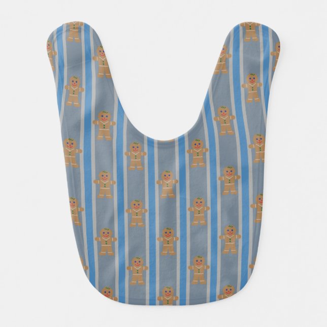 Fun and Fancy Gingerbread Man Baby Bib (Front)