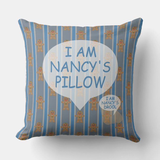 Fun and Fancy Gingerbread Man Throw Pillow (Front)
