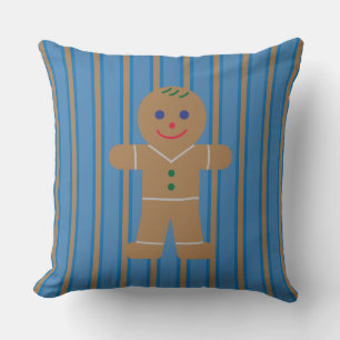 Fun and Fancy Gingerbread Man Throw Pillow
