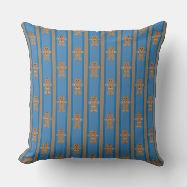 Fun and Fancy Gingerbread Man Throw Pillow (Front)