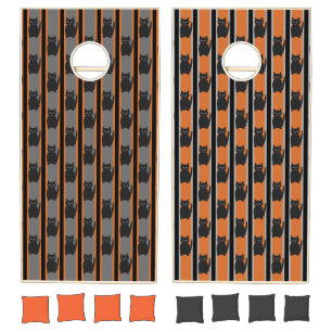 Fun and Fancy Halloween Black Cats Cornhole Set