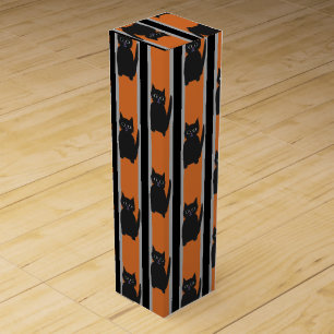 Fun and Fancy Halloween Black Cats Wine Box