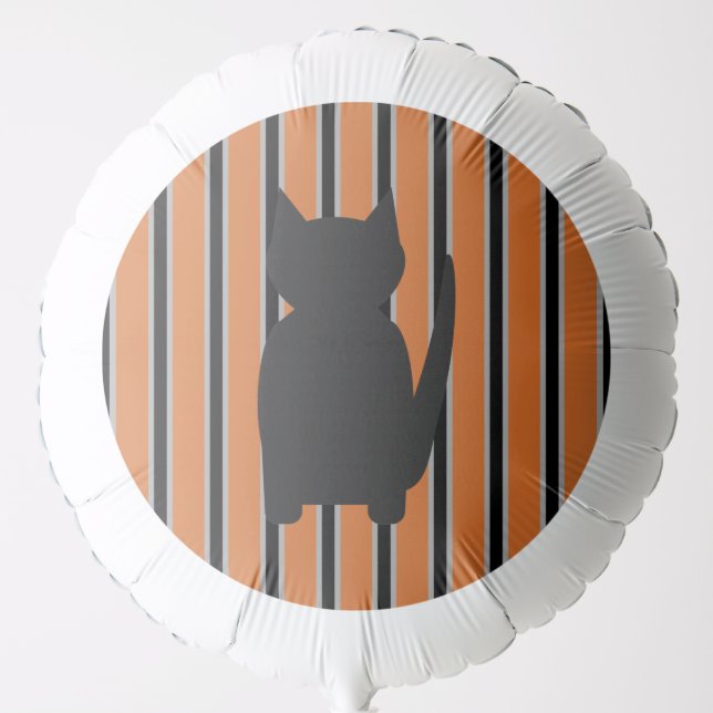 Fun and Fancy Halloween Black Silhouette Cats Balloon (Front)