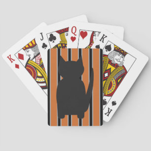 Fun and Fancy Halloween Black Silhouette Cats Poker Cards