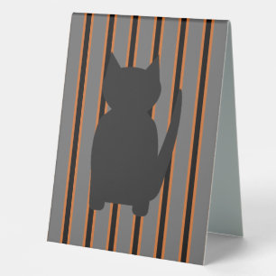 Fun and Fancy Halloween Black Silhouette Cats Table Tent