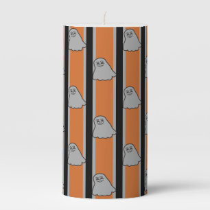 Fun and Fancy Halloween Ghosts Pillar Candle