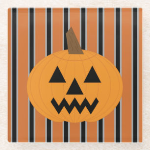 Fun and Fancy Halloween Pumpkins Glass Coaster