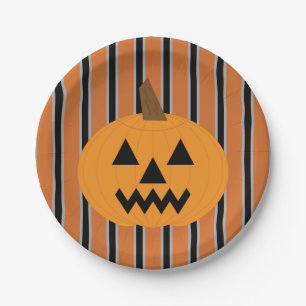 Fun and Fancy Halloween Pumpkins Paper Plates
