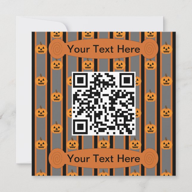 Fun and Fancy Halloween Pumpkins QR Code Invitation (Front)