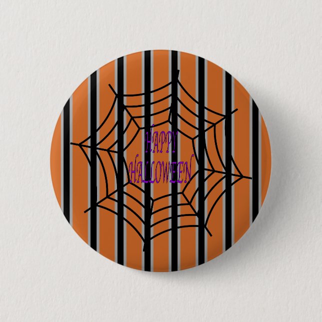 Fun and Fancy Halloween Spider Webs Button (Front)