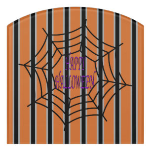 Fun and Fancy Halloween Spider Webs Door Sign