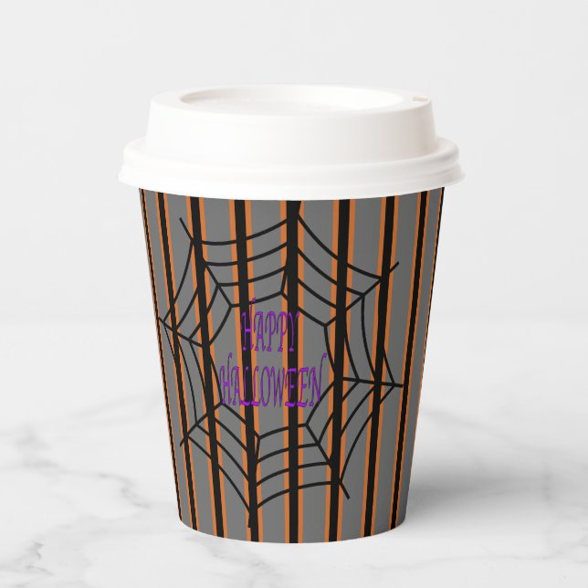 Fun and Fancy Halloween Spider Webs Paper Cups (Front)
