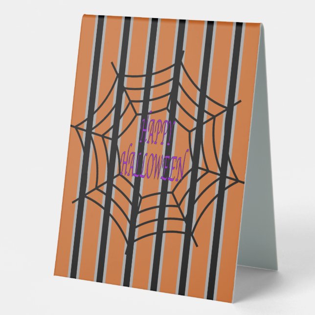 Fun and Fancy Halloween Spider Webs Table Tent (Front)