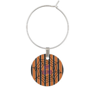 Fun and Fancy Halloween Spider Webs Wine Charm