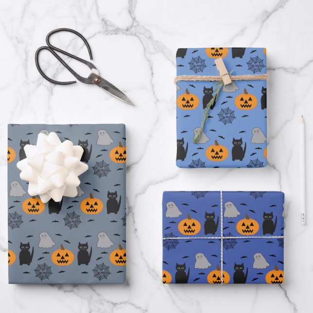 Fun and Fancy Halloween Wrapping Paper Sheets (Front)