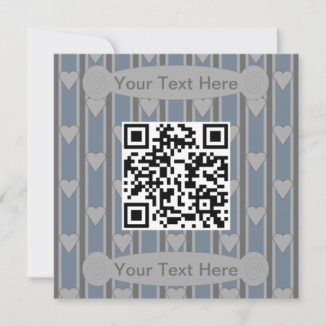Fun and Fancy Heart QR Code Invitation (Front)