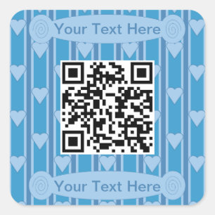 Fun and Fancy Heart QR Code Square Sticker