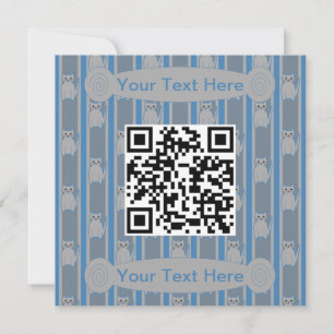 Fun and Fancy Kitty QR Code Invitation
