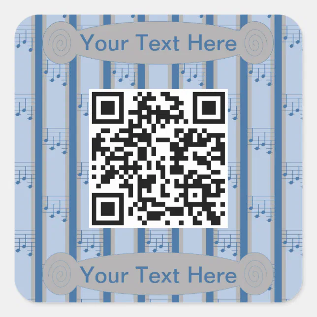 Fun and Fancy Music Notes QR Code Square Sticker | Zazzle