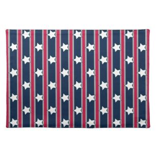 Fun and Fancy Patriotic Stars and Stripes Cloth Placemat