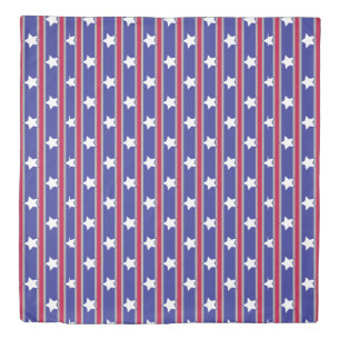 Fun and Fancy Patriotic Stars and Stripes Duvet Cover